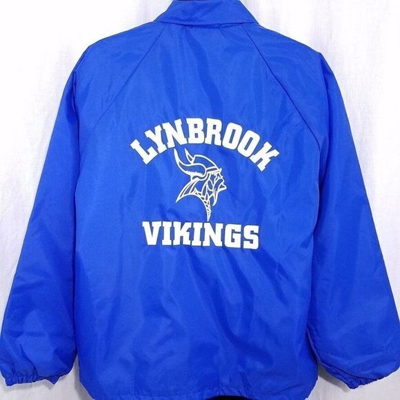Lynbrook Vikings Coach Jacket Vintage 90s San Jose High School Made In USA Mens - Picture 1 of 4